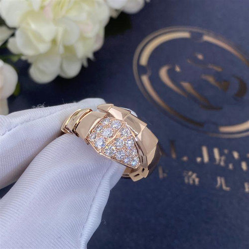 Bvlgari Serpenti Ring Pink Gold Cubic Zirconia