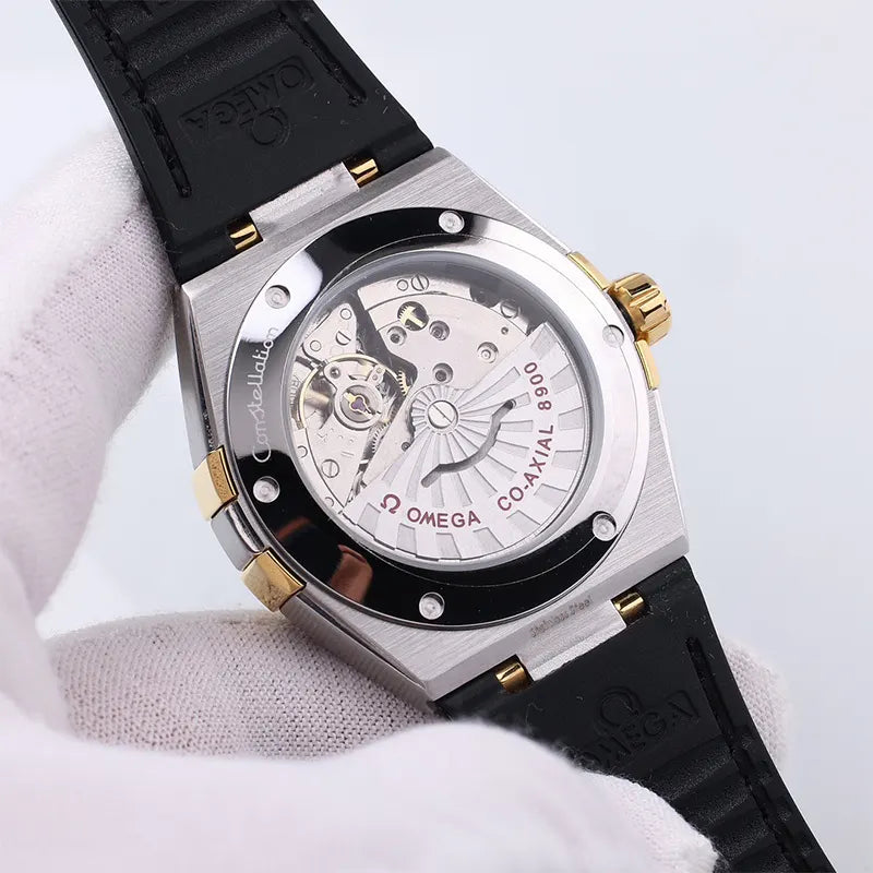 constellation Omega Green Dial Leather Watch - Hình 3